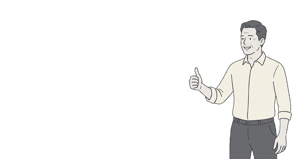 Friendly and professional specialist giving a thumbs up